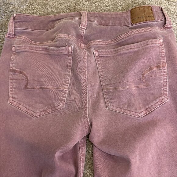 Women’s American Eagle Pink Rose Next Level Stretch Jeggings Size 6 #126 - Picture 9 of 9